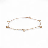 14K Yellow Gold Ankle Paper Clip with Charms Bracelet - Miral Jewelry