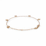 14K Yellow Gold Ankle Paper Clip with Charms Bracelet - Miral Jewelry
