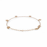 14K Yellow Gold Ankle Paper Clip with Charms Bracelet - Miral Jewelry