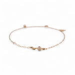 14K Yellow Gold Ankle Paper Clip with Charms Bracelet - Miral Jewelry