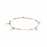 14K Yellow Gold Ankle with Charms Bracelet - Miral Jewelry