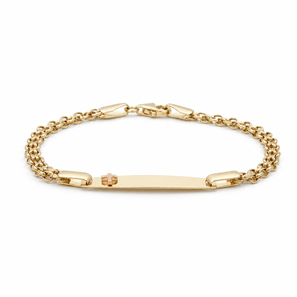 14K Yellow Gold Baby Id Bracelet - Miral Jewelry
