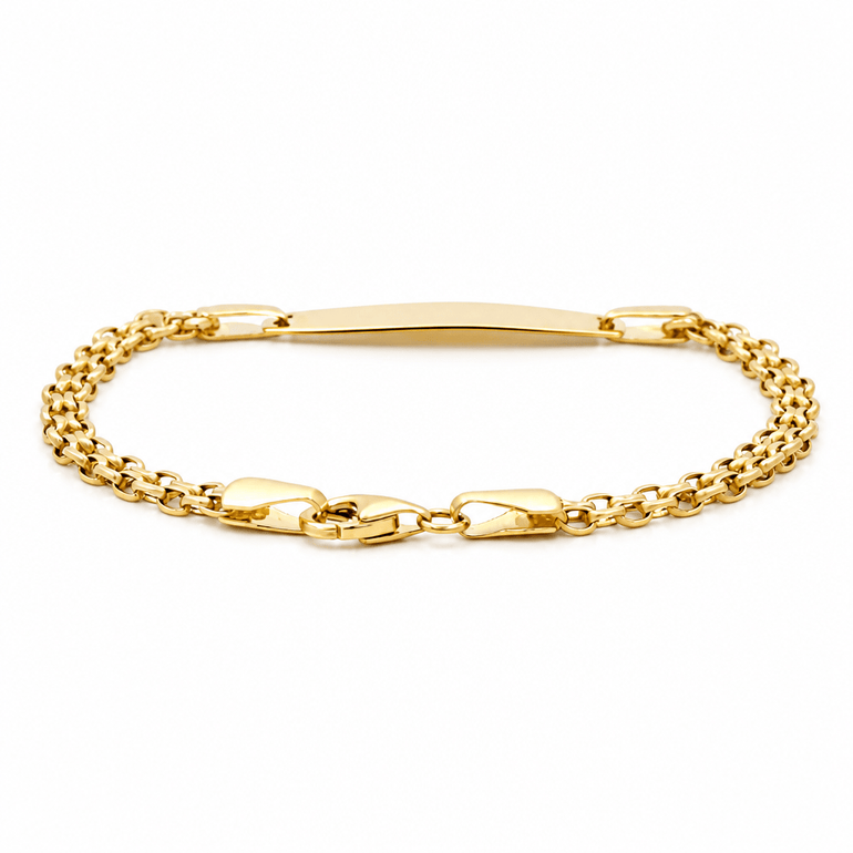 14K Yellow Gold Baby Id Bracelet - Miral Jewelry