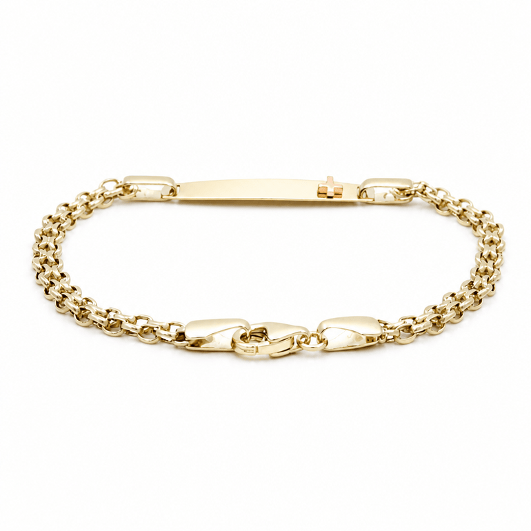 14K Yellow Gold Baby Id Bracelet - Miral Jewelry