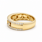 14K Yellow Gold Band Diamond Fashion Ring with 0.40Tw Round Diamonds - Miral Jewelry