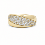 14K Yellow Gold Band Diamond Fashion Ring with 0.62Tw Round Diamonds - Miral Jewelry