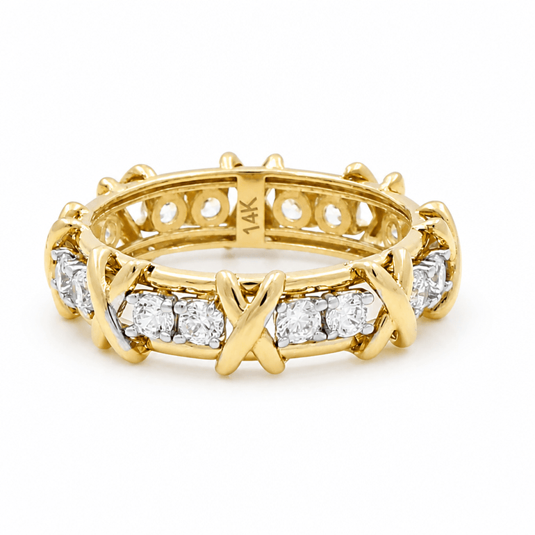 14K Yellow Gold Band Fashion Women's Ring - Miral Jewelry