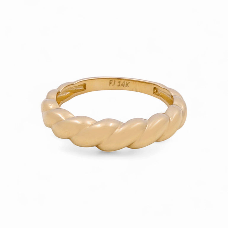 14K Yellow Gold Band Fashion Women's Ring - Miral Jewelry