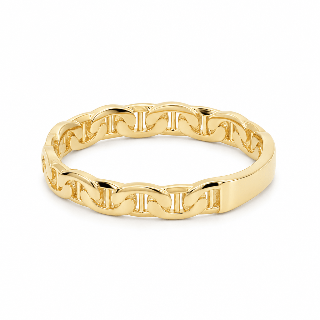 14K Yellow Gold Mariner Link Band Ring – view 2