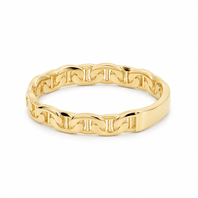 14K Yellow Gold Mariner Link Band Ring – view 2