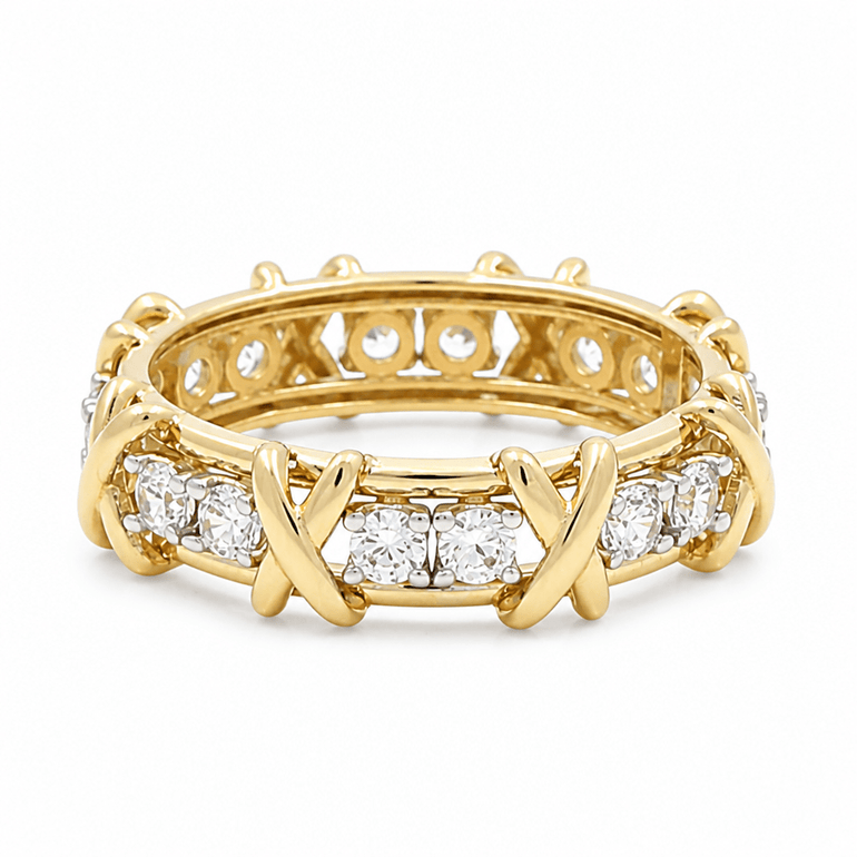 14K Yellow Gold Band Fashion Women's Ring - Miral Jewelry
