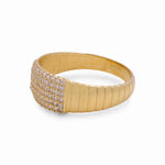 14K Yellow Gold Band with Cz Fashion Women's Ring - Miral Jewelry