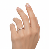 14K Yellow Gold Band with CZ Ring - Miral Jewelry