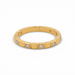 14K Yellow Gold Band with CZ Ring - Miral Jewelry
