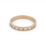 14K Yellow Gold Band with CZ Ring - Miral Jewelry