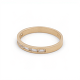 14K Yellow Gold Band with CZ Ring - Miral Jewelry