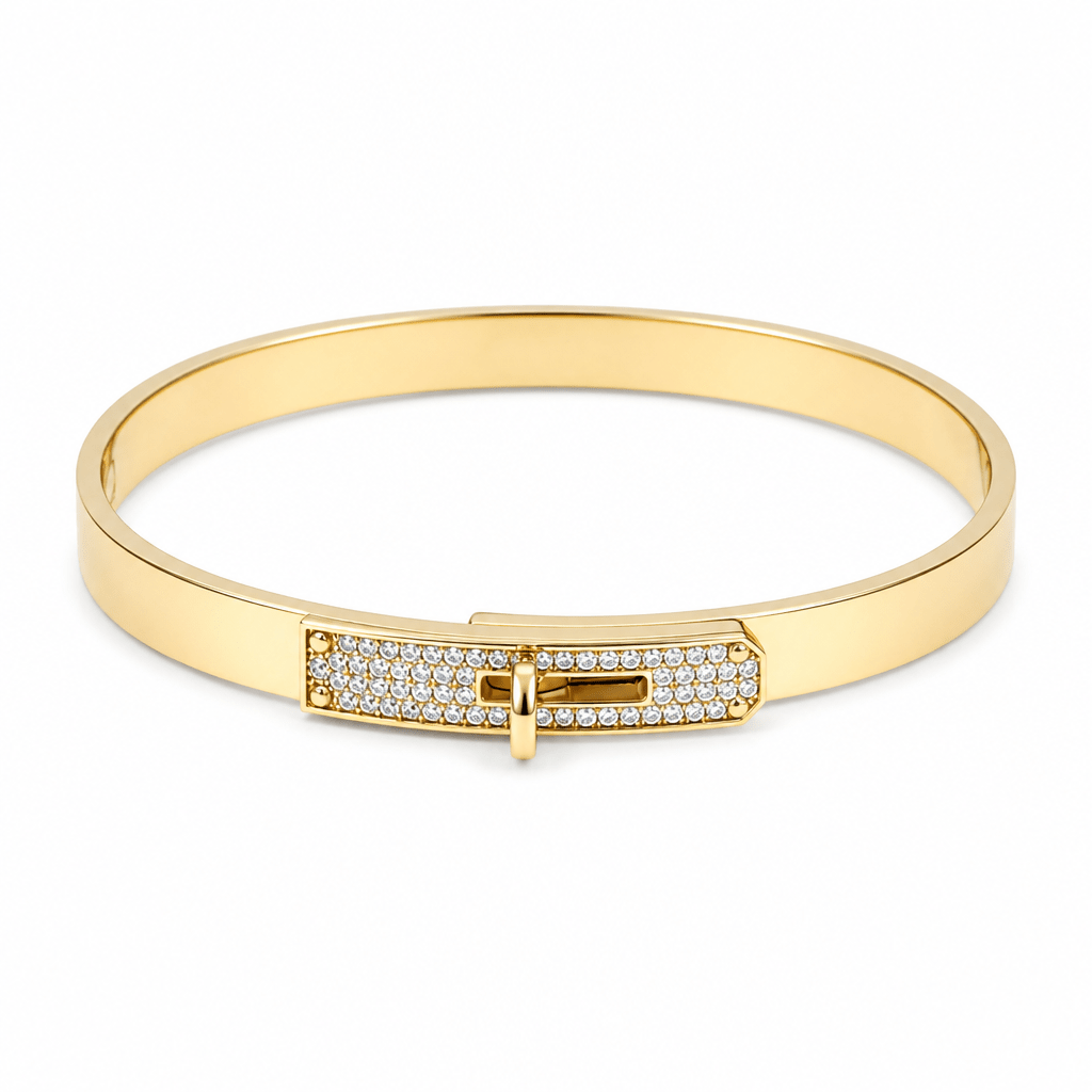14K Yellow Gold Bangle Bracelet Women's - Miral Jewelry