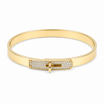 14K Yellow Gold Bangle Bracelet Women's - Miral Jewelry