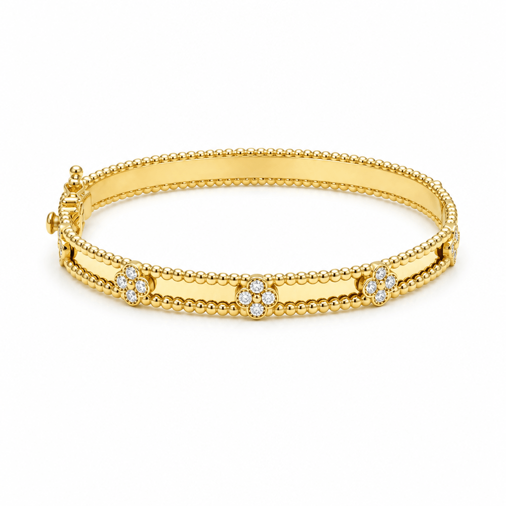 14K Yellow Gold Bangle Bracelet Women's - Miral Jewelry