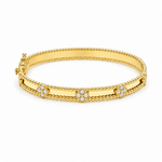 14K Yellow Gold Bangle Bracelet Women's - Miral Jewelry