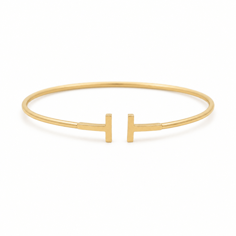 14K Yellow Gold Bangle Bracelet Women's - Miral Jewelry