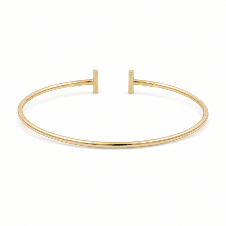 14K Yellow Gold Bangle Bracelet Women's - Miral Jewelry