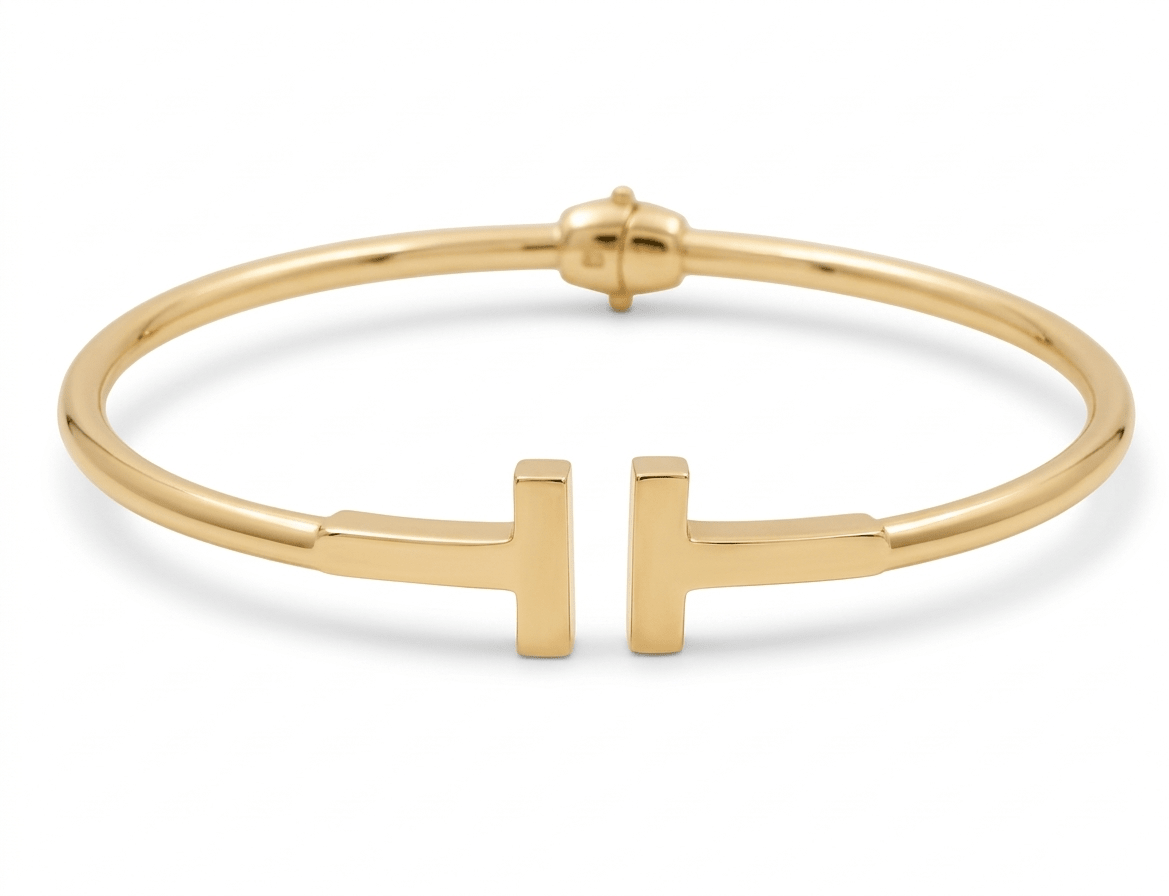 14K Yellow Gold Bangle Bracelet Women's - Miral Jewelry