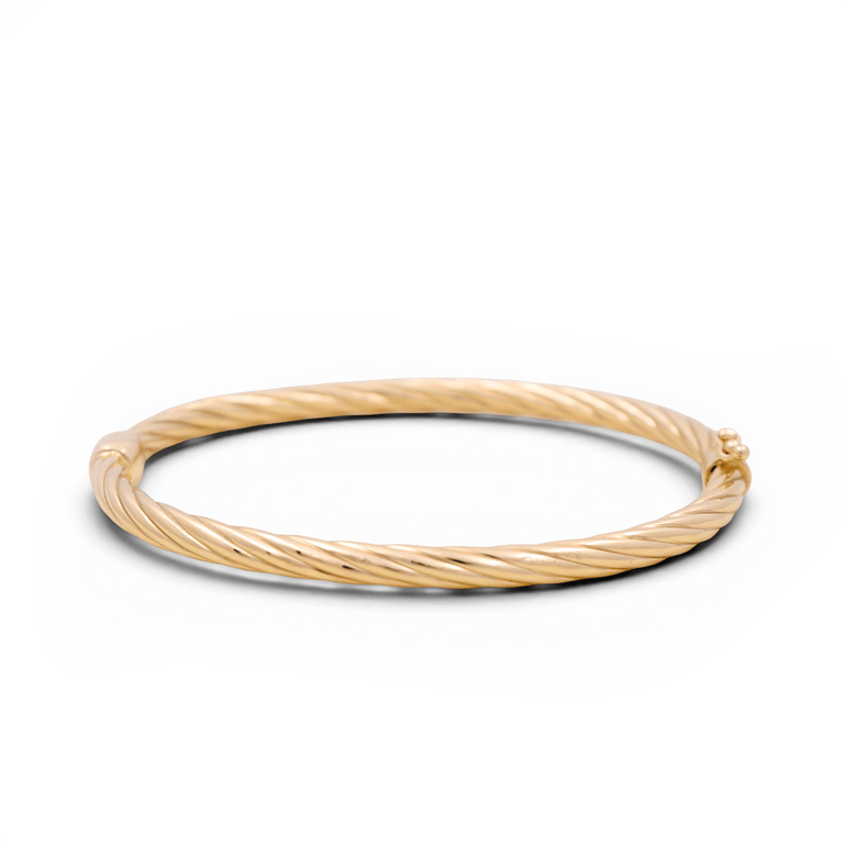 14K Yellow Gold Bangle Bracelet Women's - Miral Jewelry