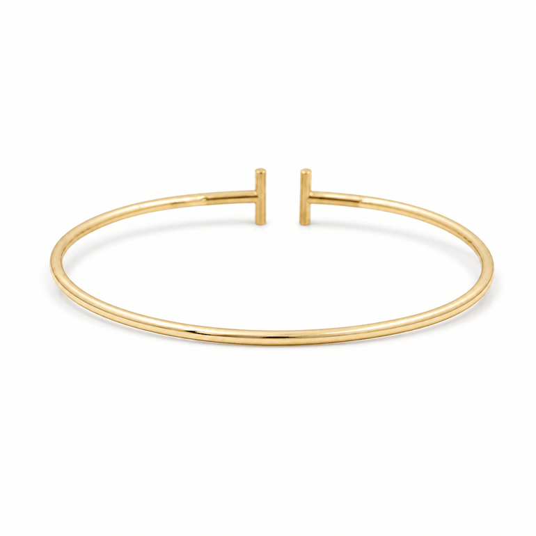 14K Yellow Gold Bangle Bracelet Women's - Miral Jewelry