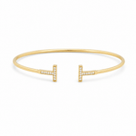 14K Yellow Gold Bangle Bracelet Women's - Miral Jewelry
