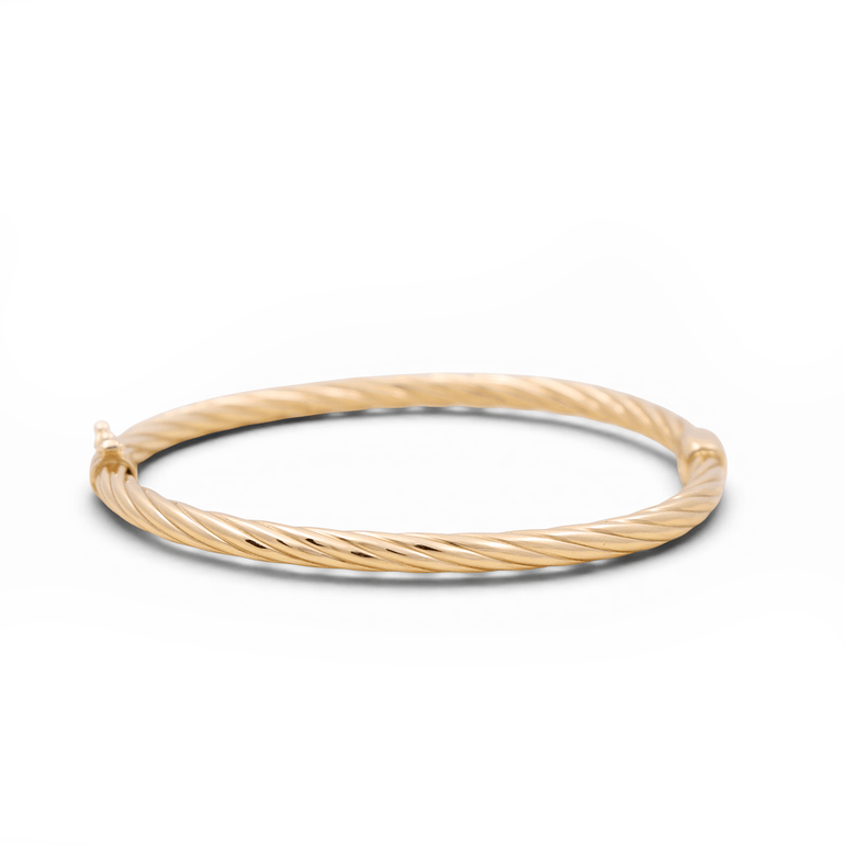 14K Yellow Gold Bangle Bracelet Women's - Miral Jewelry