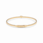 14K Yellow Gold Bangle with Heart Women's Bracelet - Miral Jewelry