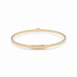 14K Yellow Gold Bangle with Heart Women's Bracelet - Miral Jewelry