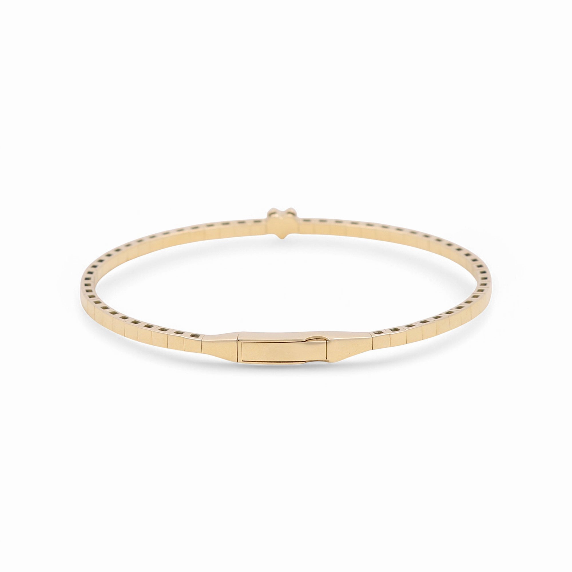 14K Yellow Gold Bangle with Heart Women's Bracelet - Miral Jewelry