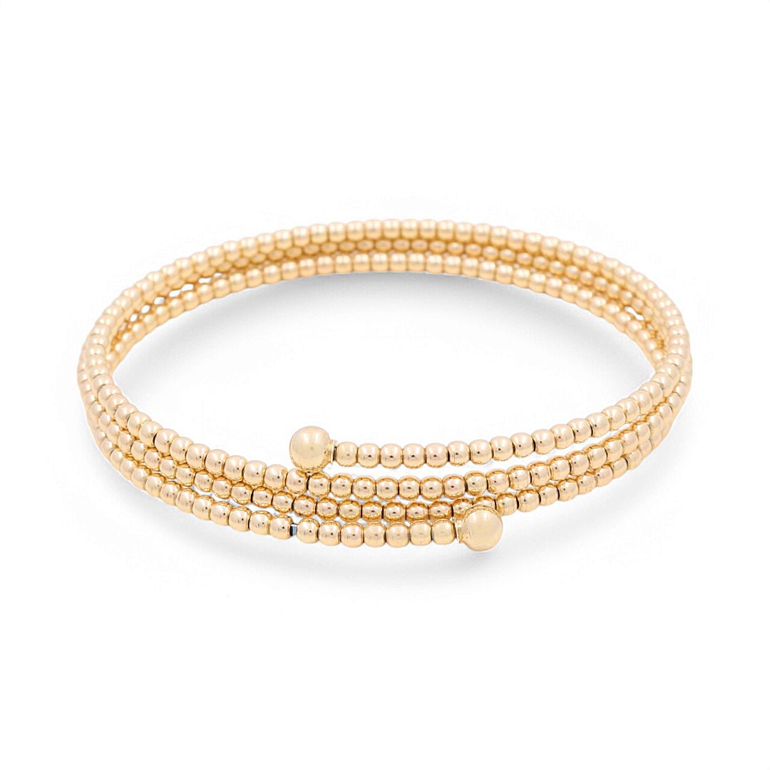14K Yellow Gold Bangle Women's Bracelet - Miral Jewelry