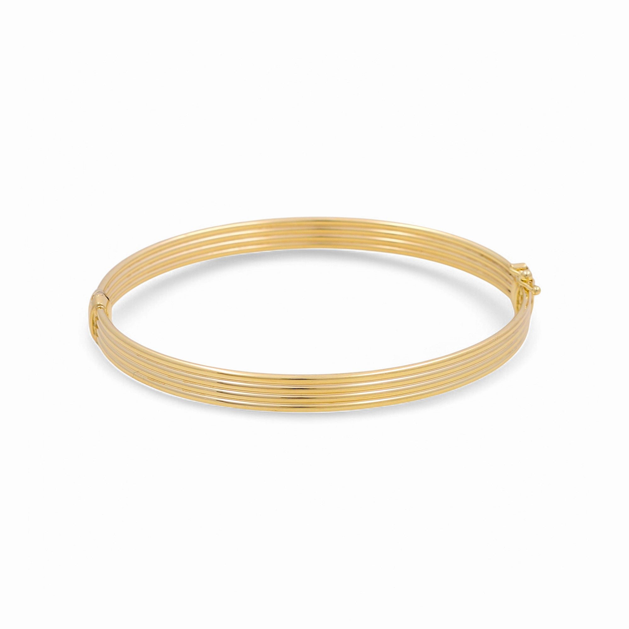 14K Yellow Gold Bangle Women's Bracelet - Miral Jewelry