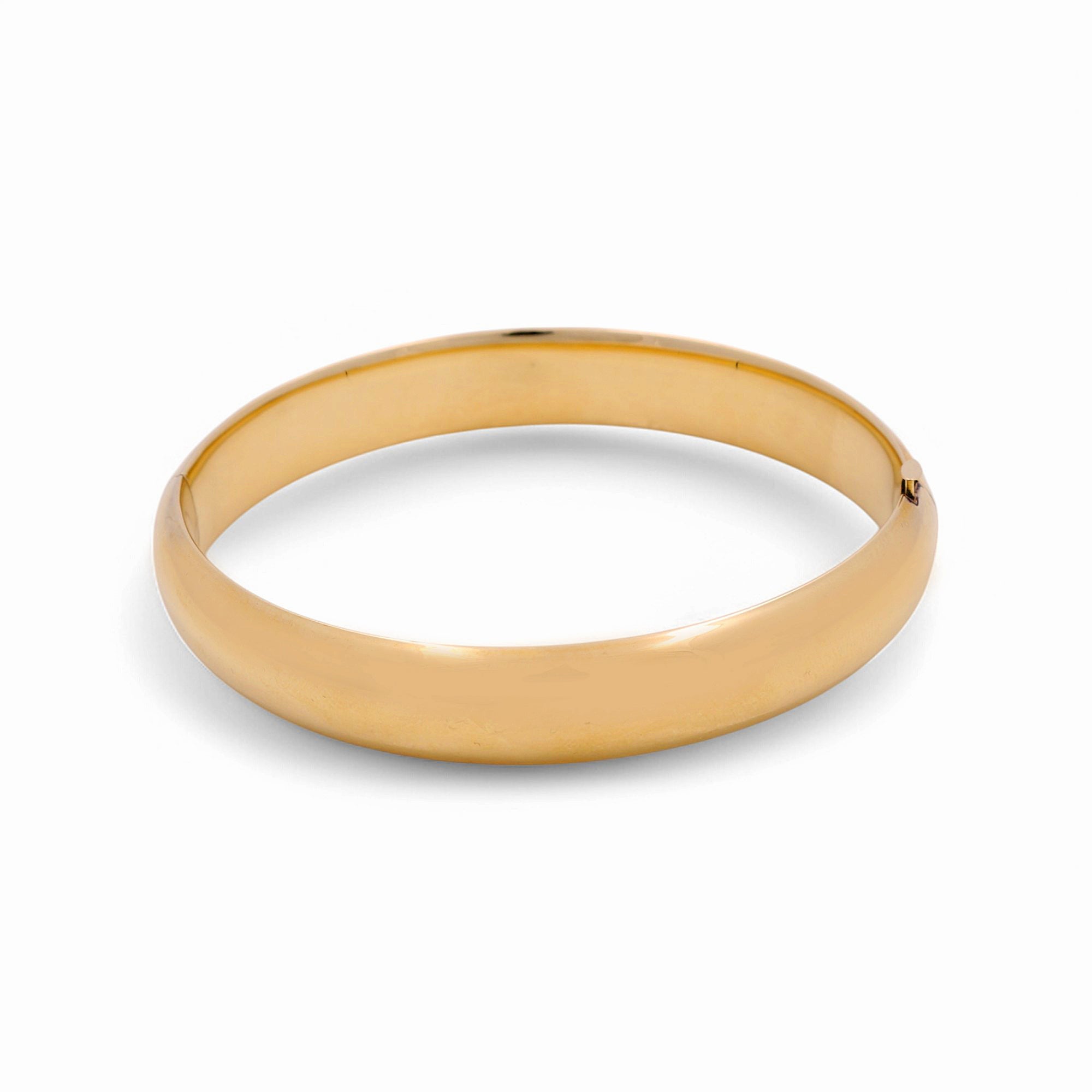 14K Yellow Gold Bangle Women's Bracelet - Miral Jewelry