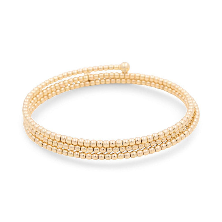14K Yellow Gold Bangle Women's Bracelet - Miral Jewelry
