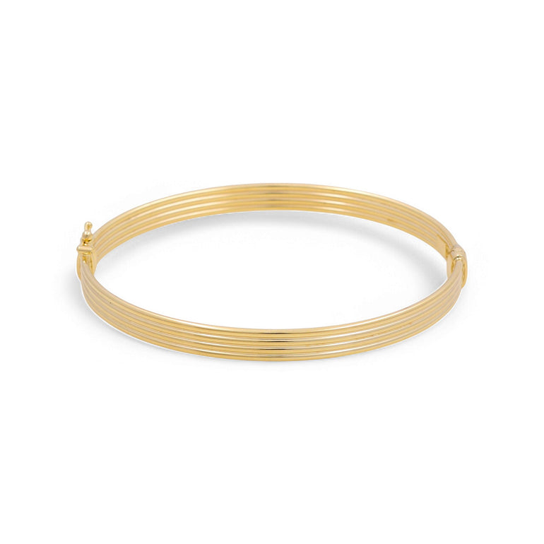 14K Yellow Gold Bangle Women's Bracelet - Miral Jewelry