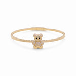 14K Yellow Gold Bangle Women's Bracelet - Miral Jewelry