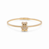 14K Yellow Gold Bangle Women's Bracelet - Miral Jewelry