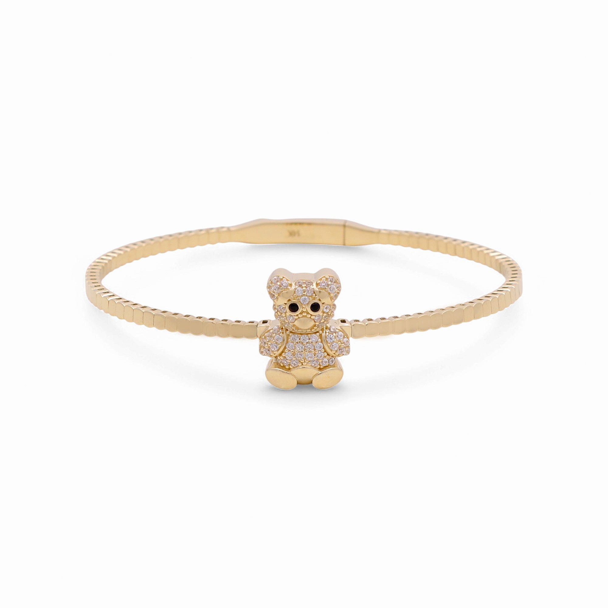 14K Yellow Gold Bangle Women's Bracelet - Miral Jewelry