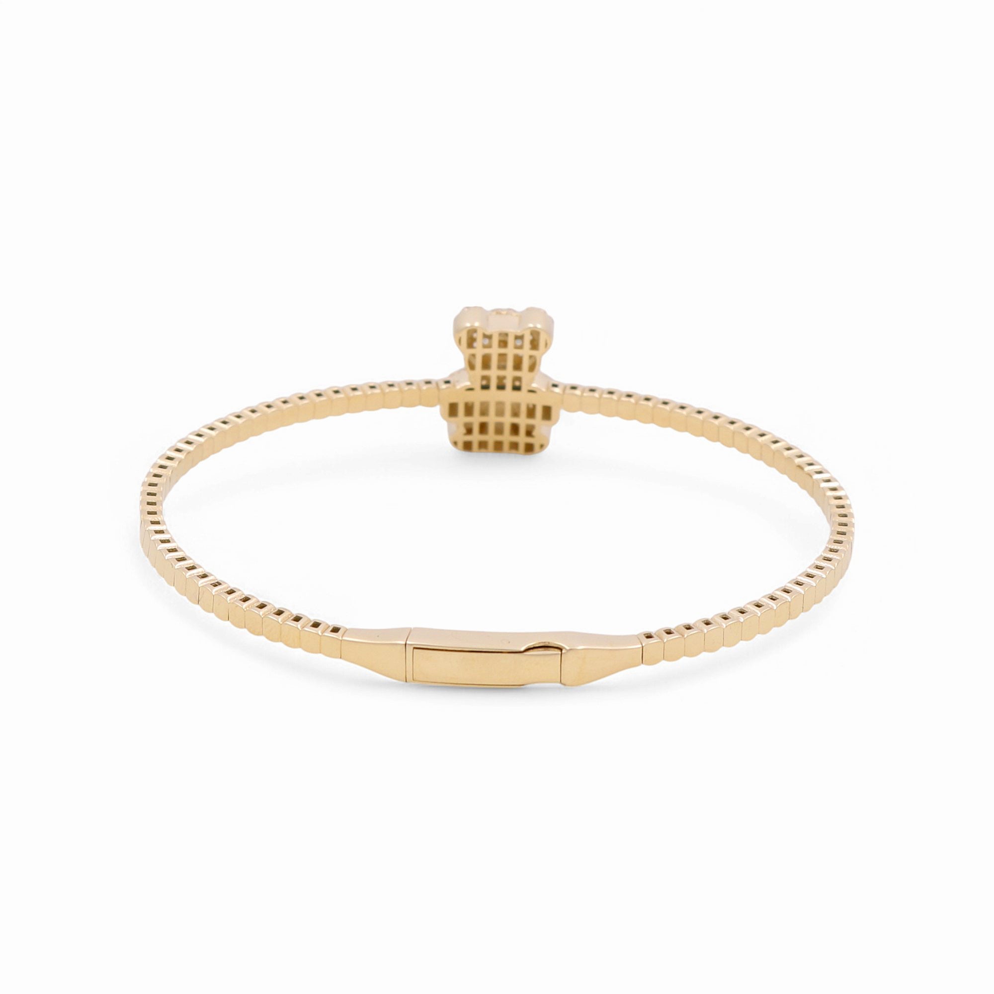 14K Yellow Gold Bangle Women's Bracelet - Miral Jewelry
