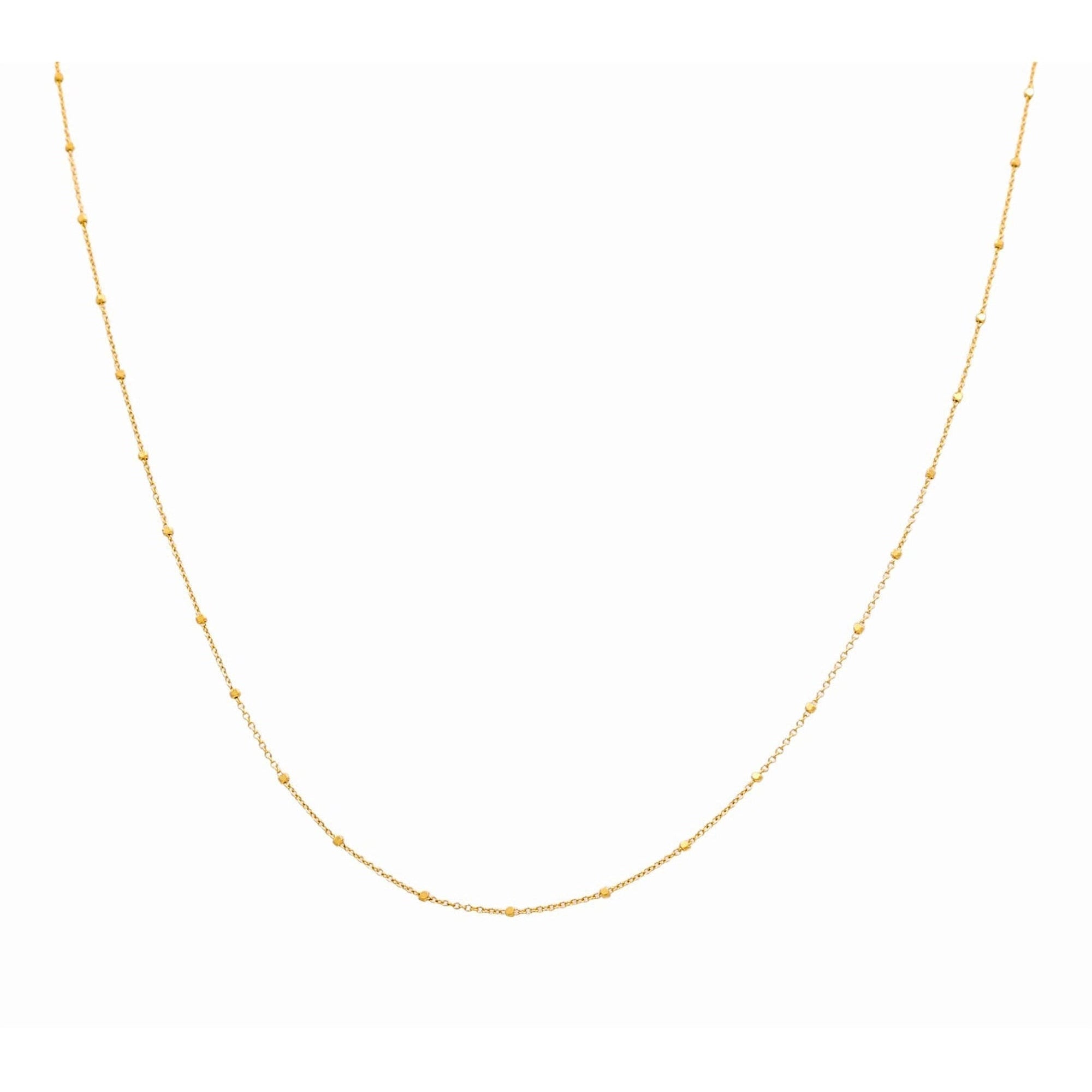 14K Yellow Gold Bead Station Chain 1mm, 18in, 1.8 g