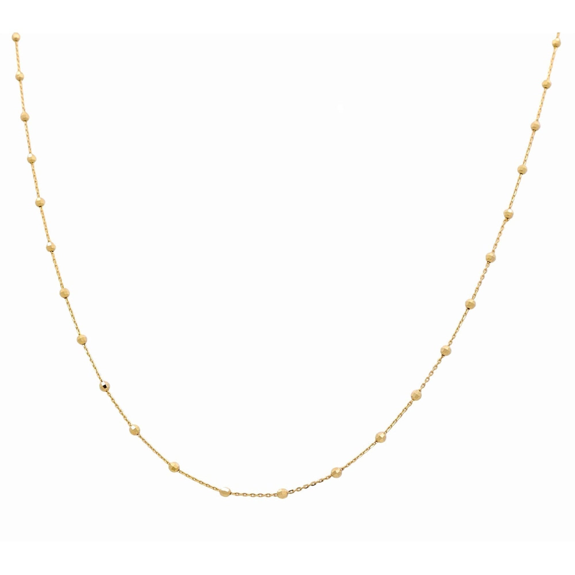 14K Yellow Gold Bead Station Chain 18in, 3.2 g