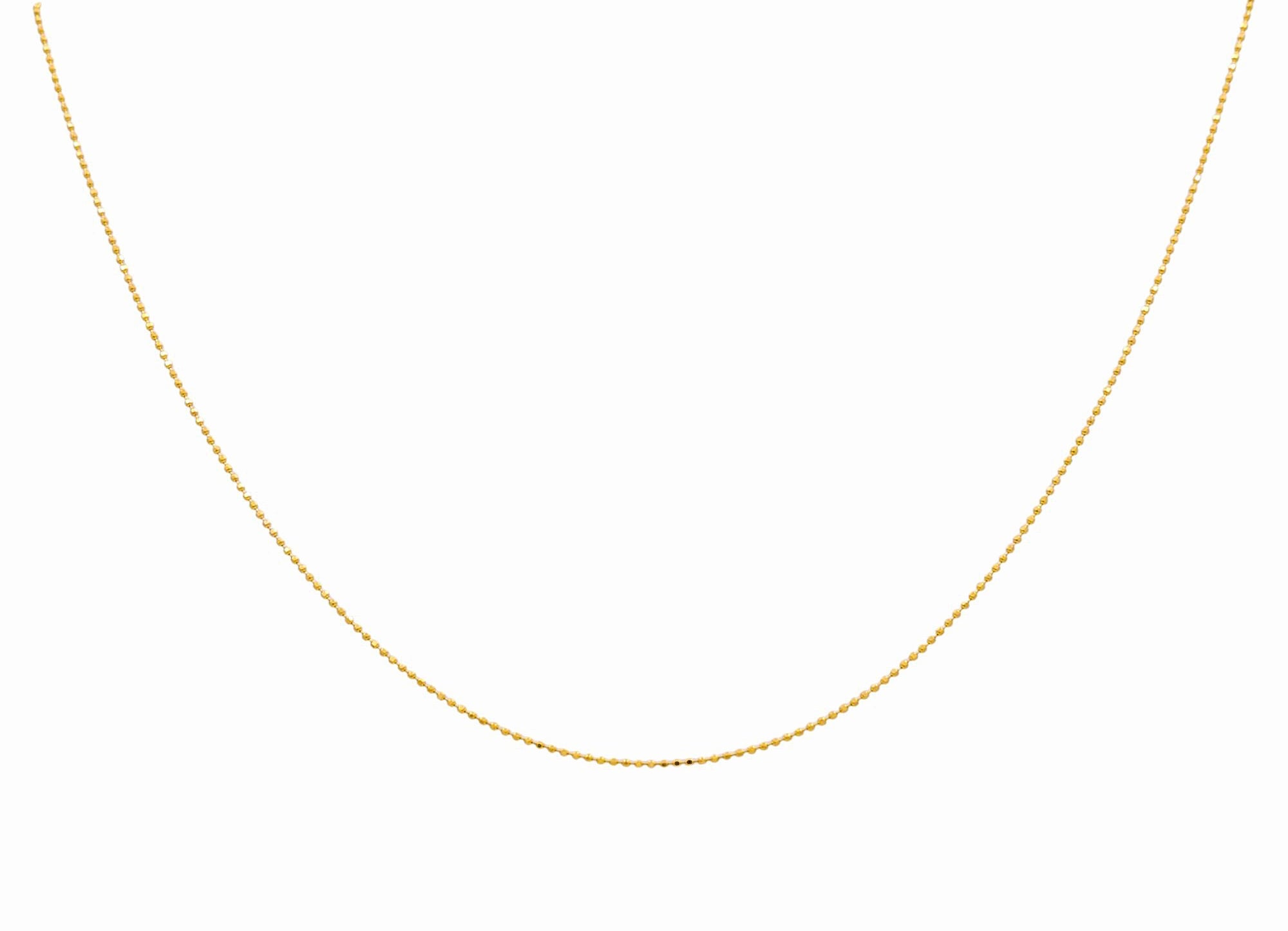 14K Yellow Gold Bead Women's Chain 16" - Miral Jewelry