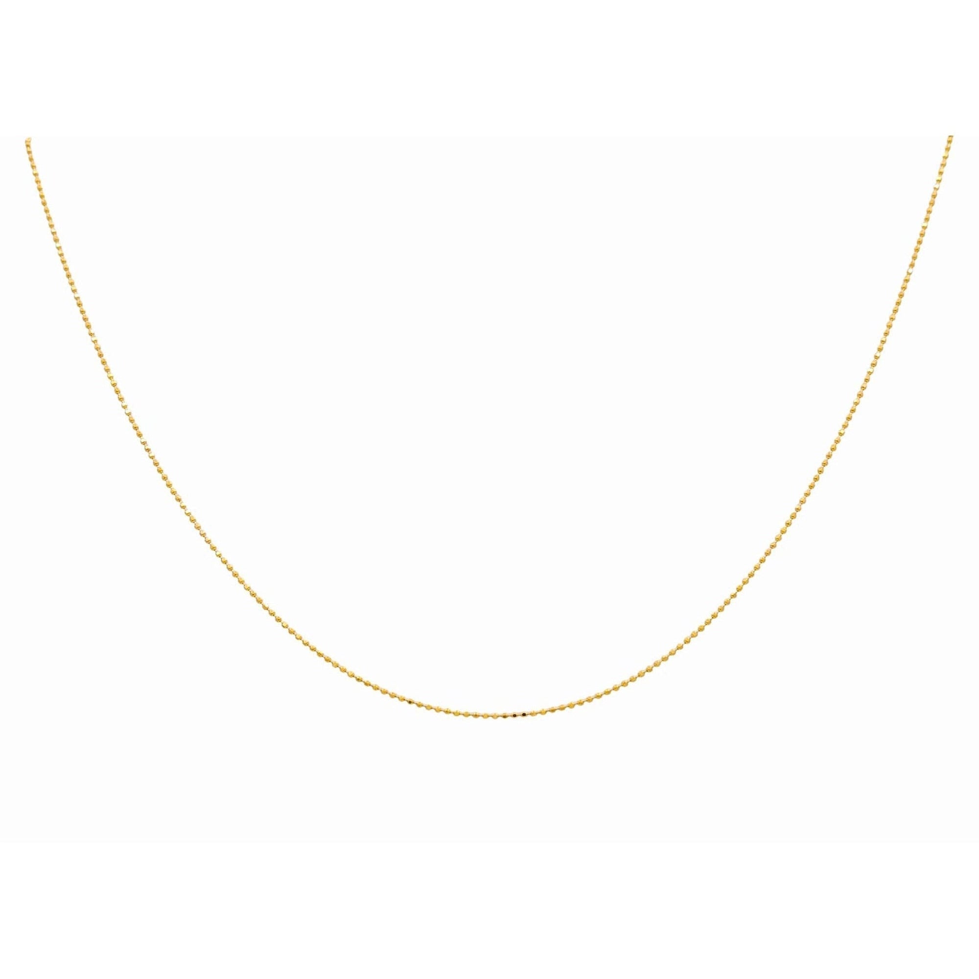 14K Yellow Gold Bead Chain 1mm, 16in, 1.7 g