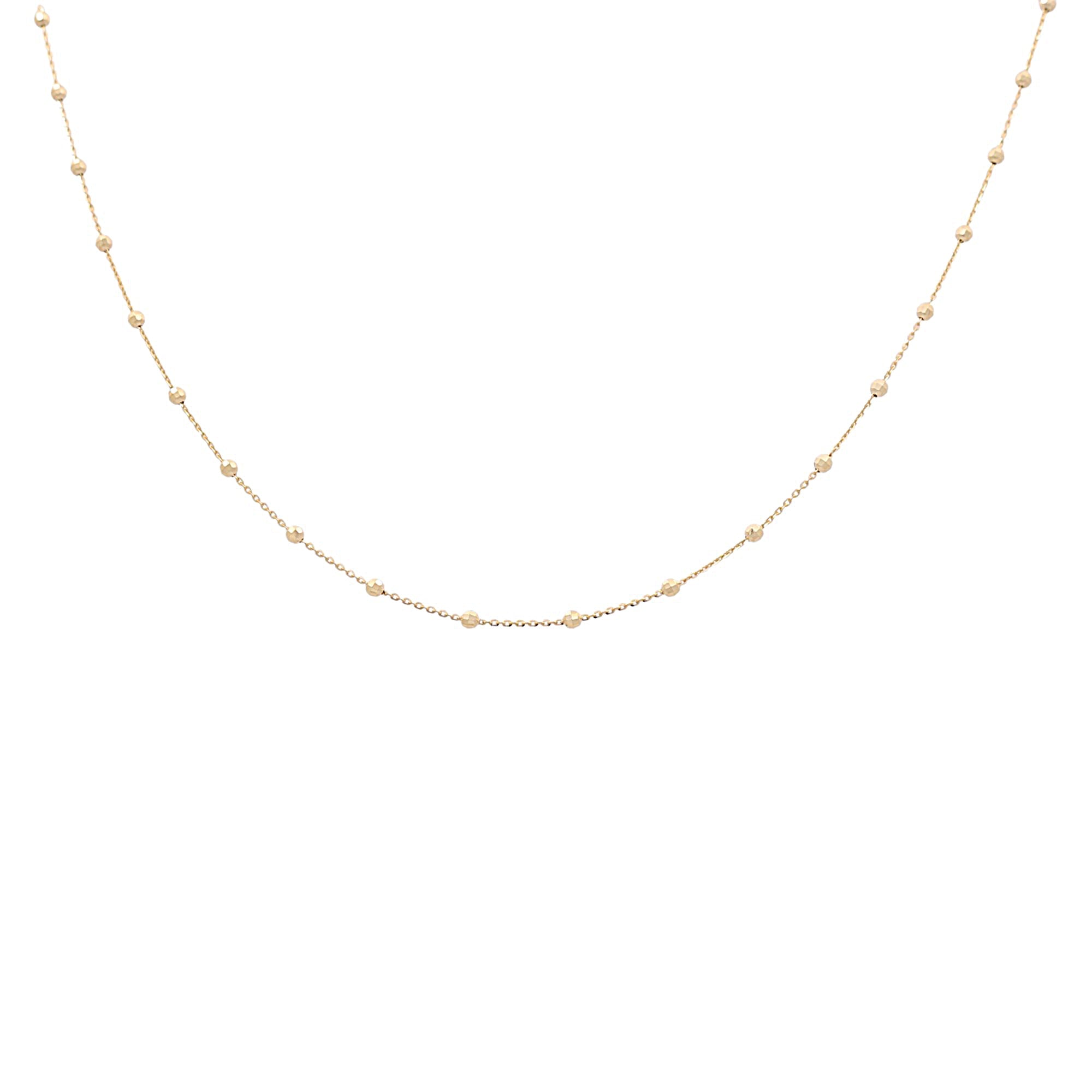 14K Yellow Gold Beads Clip Chain 18" - Miral Jewelry