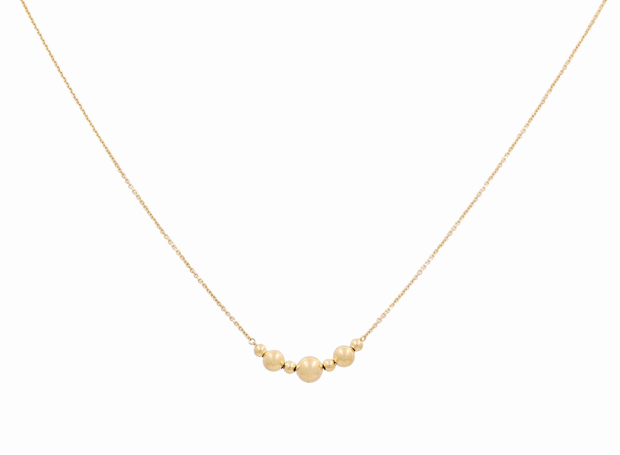 14K Yellow Gold Beads Necklace - Miral Jewelry