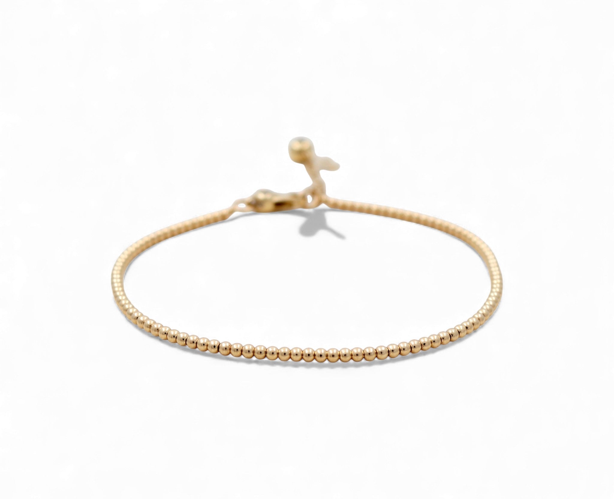 14K Yellow Gold Beads Women's Bracelet - Miral Jewelry
